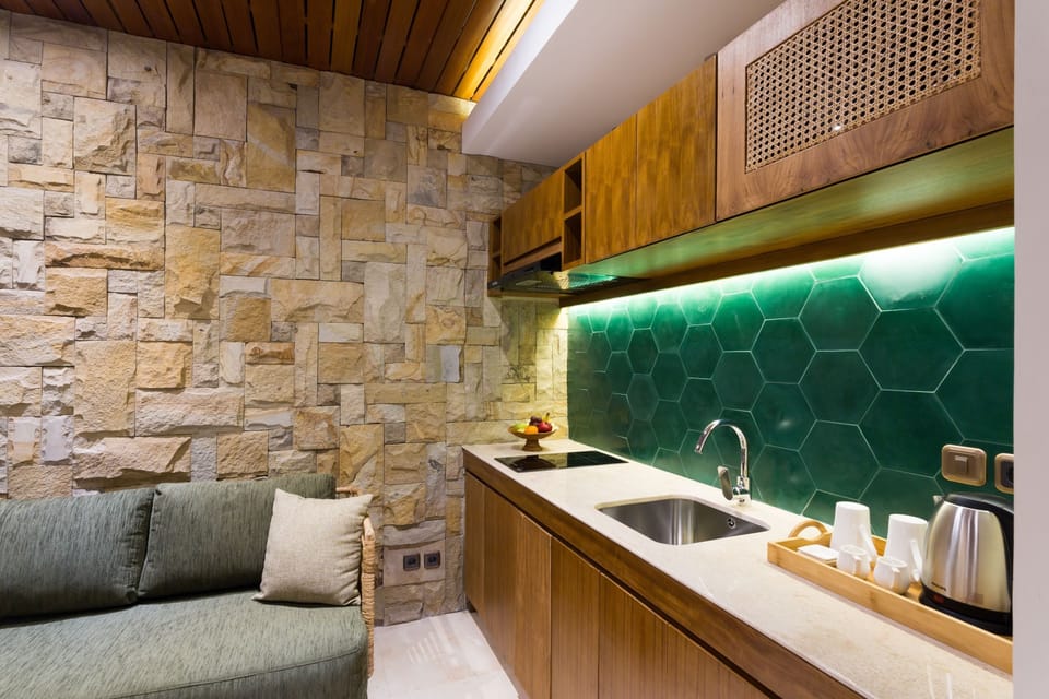 1 Bedroom Pool Villa | Private kitchen | Full-size fridge, microwave, stovetop, dishwasher