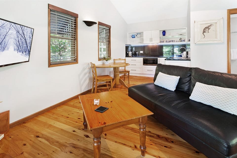 Toorak Cottage | Living area | 43-inch LCD TV with digital channels, TV, fireplace