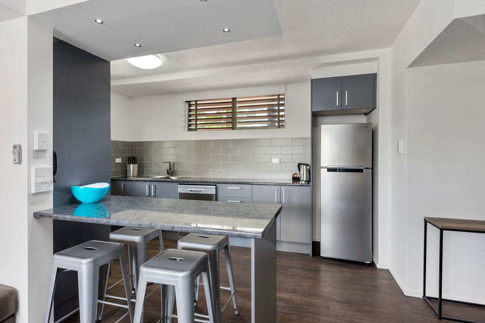 Family Suite, 3 Bedrooms, Courtyard View, Courtyard Area | Private kitchen | Coffee/tea maker, fridge, microwave (on request), electric kettle