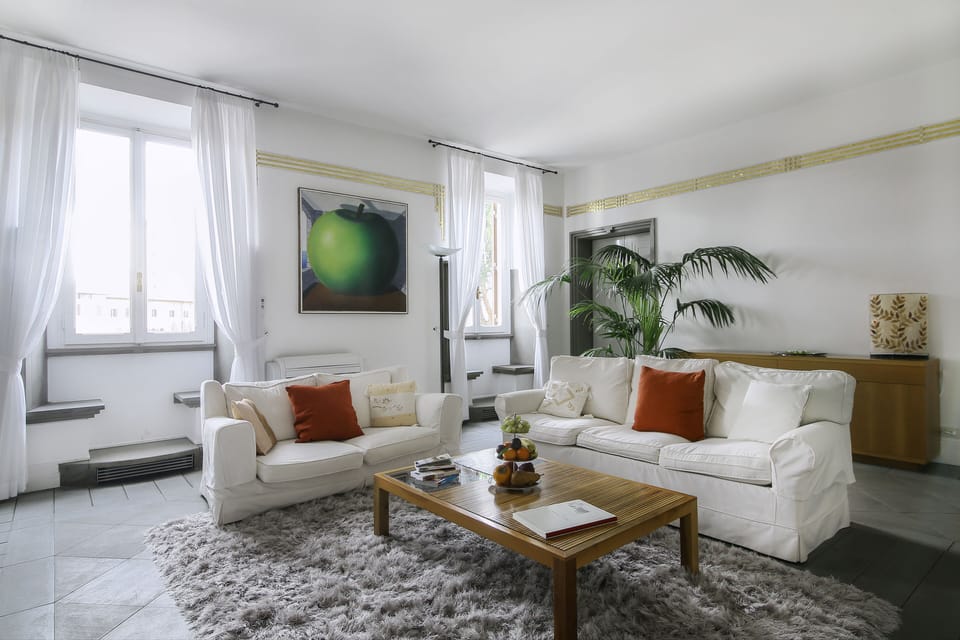 Luxury Apartment, 4 Bedrooms, City View | Living area | 37-inch Smart TV with digital channels, TV, books