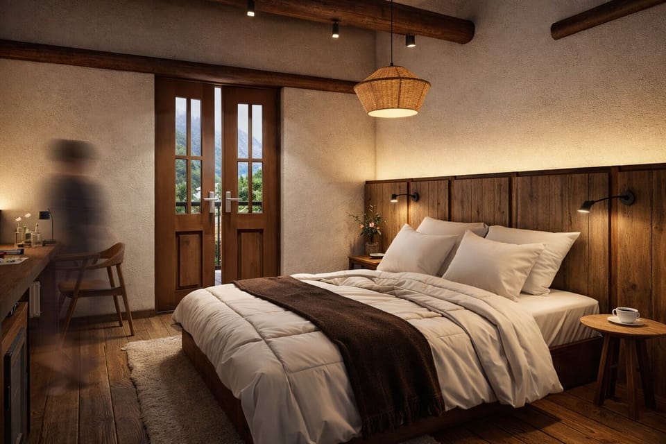 Double Room, 1 King Bed, Balcony | In-room dining