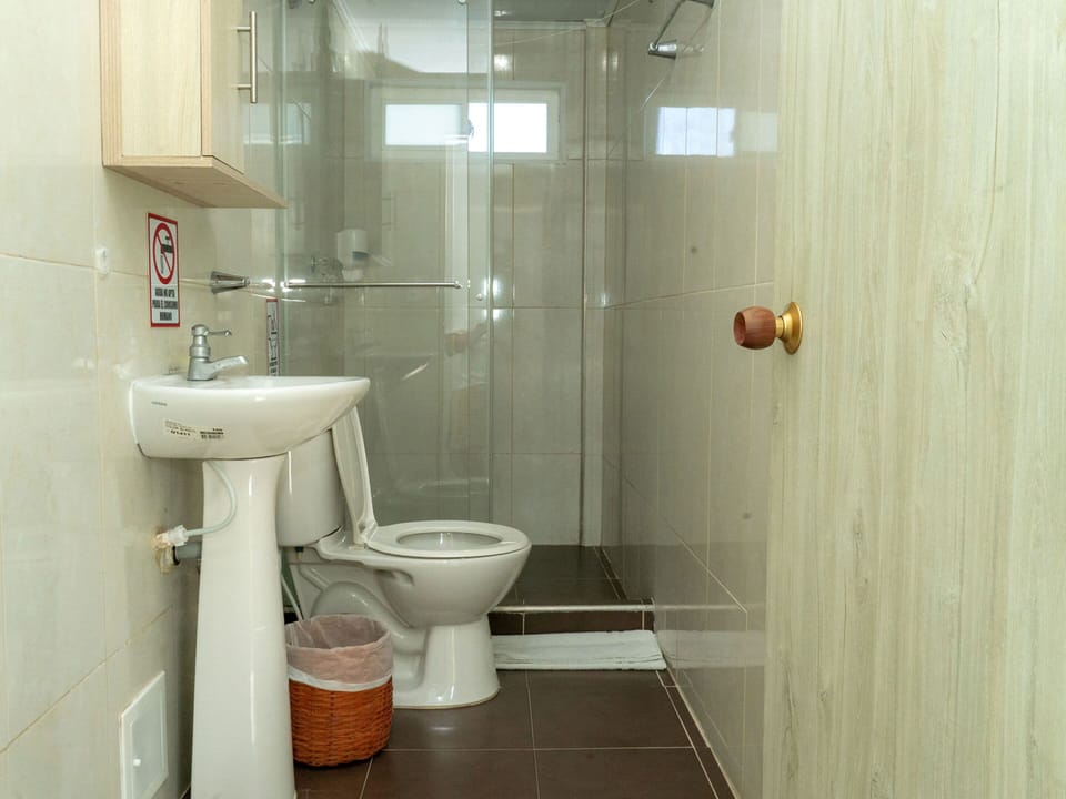 Shower, free toiletries, hair dryer (on request), towels