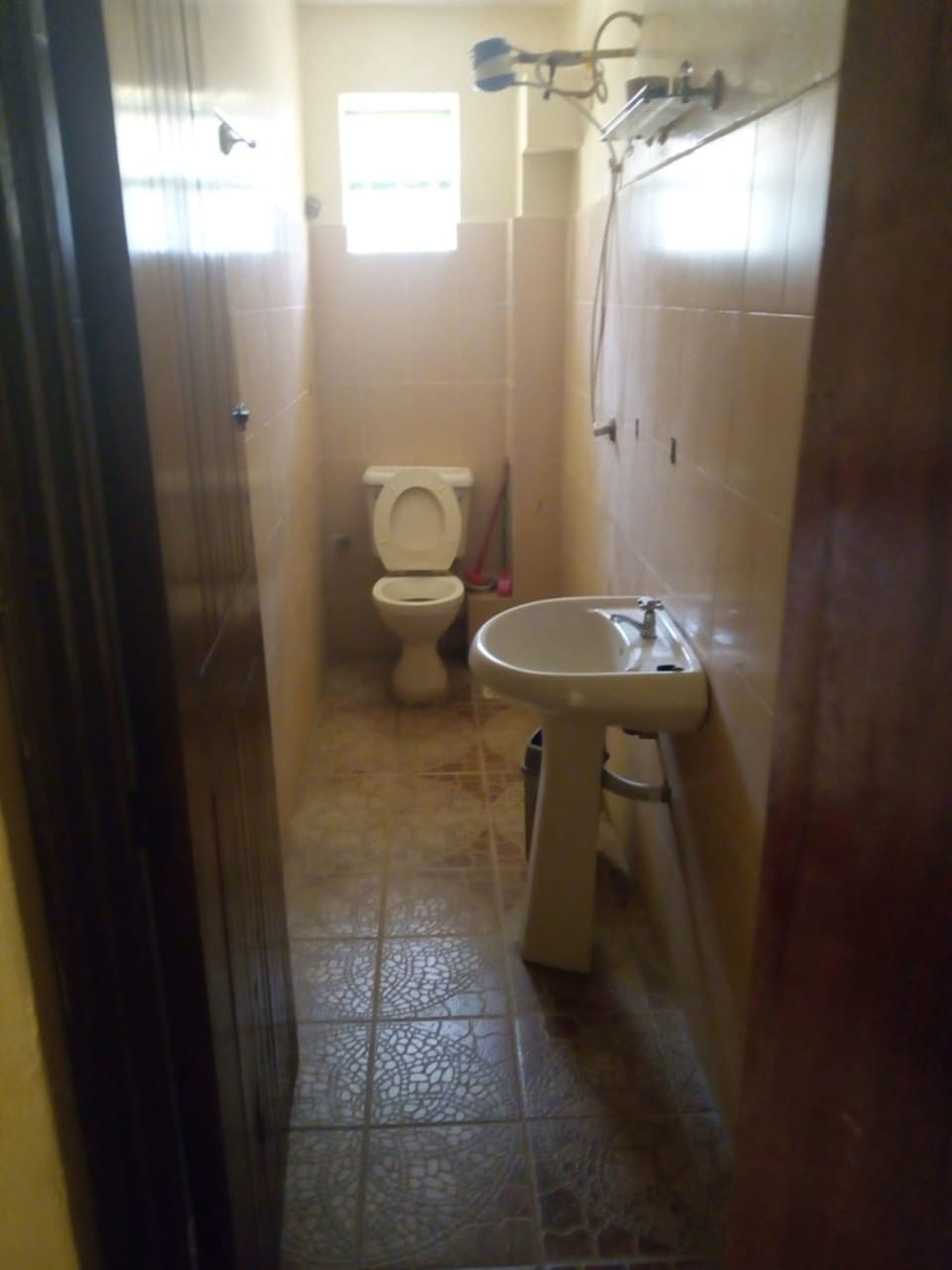 Shower, free toiletries, slippers, towels
