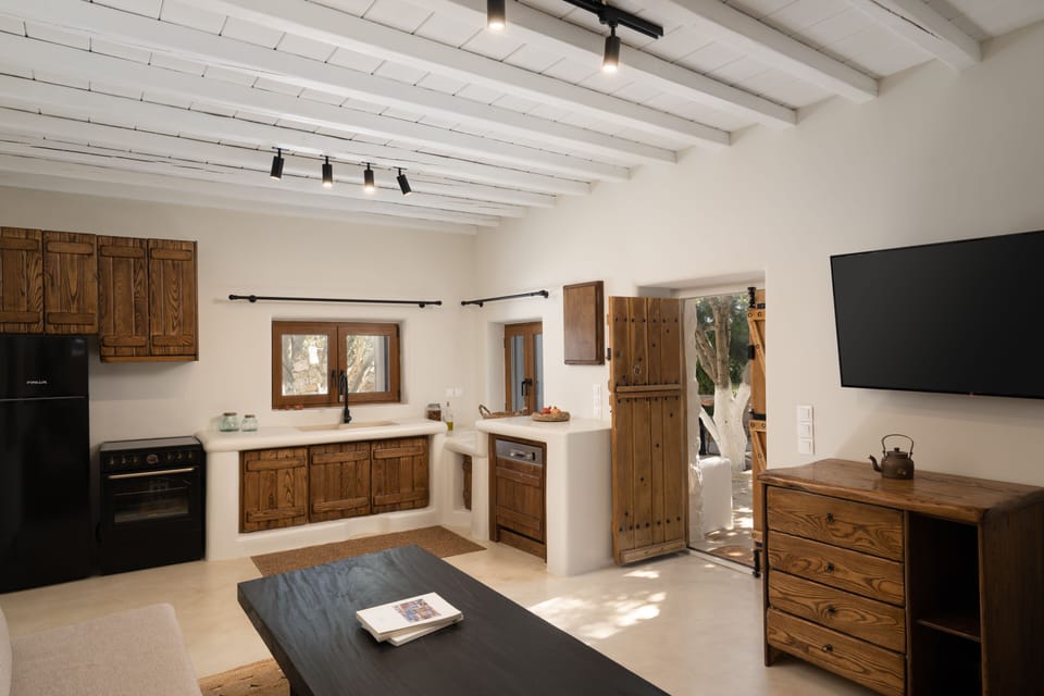 Kalafatis Junior Apartment with Private Pool  | Private kitchen | Espresso maker, coffee/tea maker, eco-friendly cleaning products