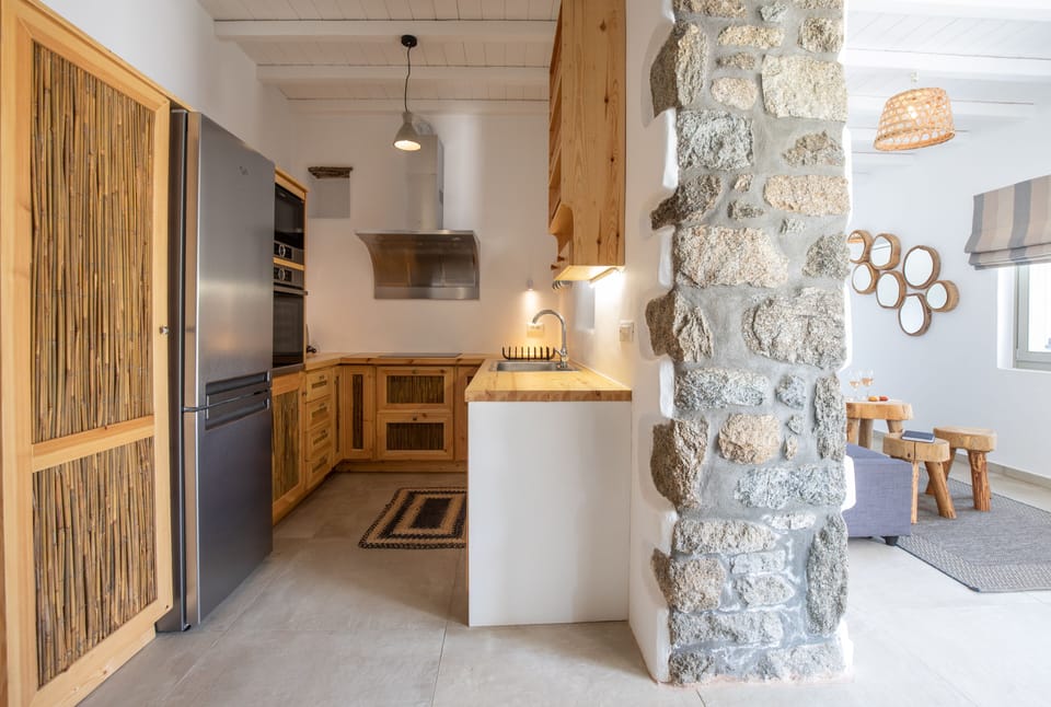 Tigani Family Villa with Private Outdoor Pool | Private kitchen | Espresso maker, coffee/tea maker, eco-friendly cleaning products