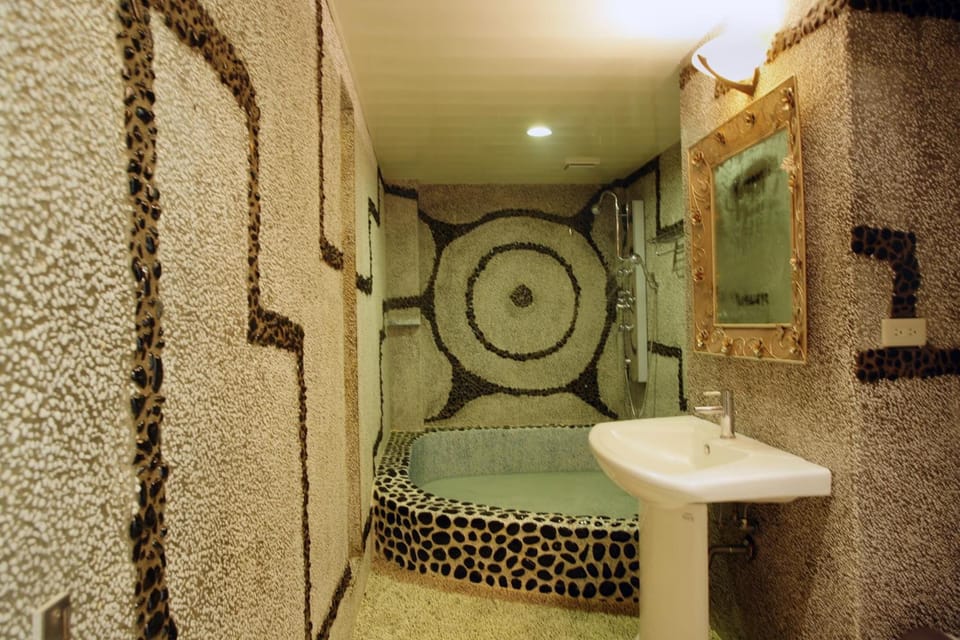 Shower, free toiletries, hair dryer, slippers