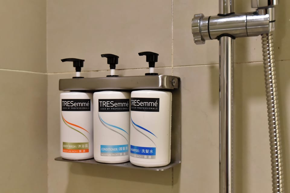 Shower, eco-friendly toiletries, hair dryer, bidet