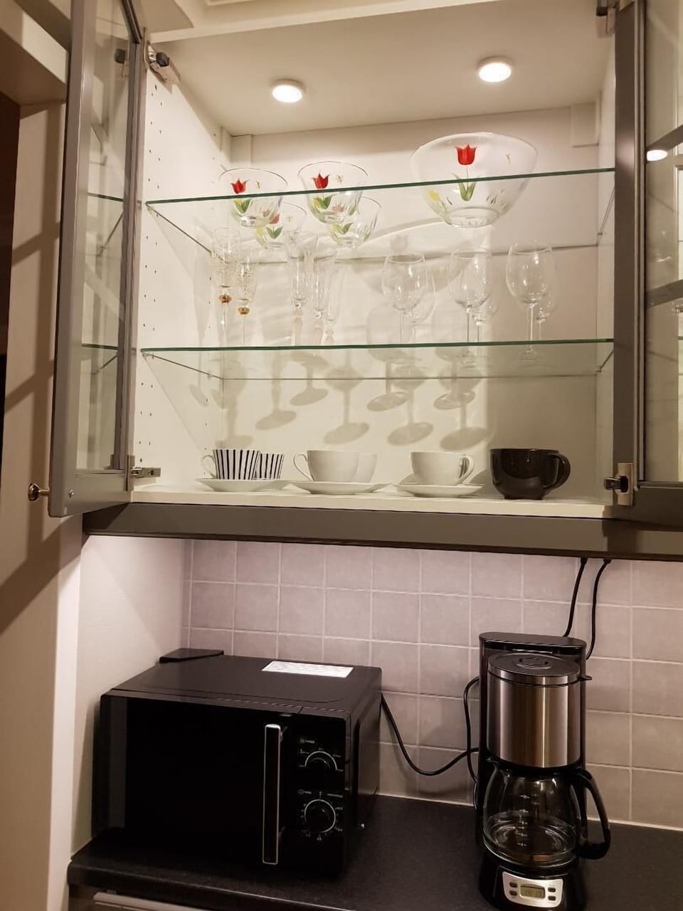 Apartment | Private kitchen | Coffee/tea maker, fridge, electric kettle, dining table