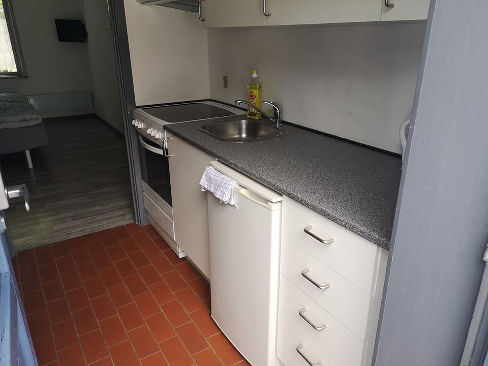 Basic Double Room, Kitchen | Private kitchen | Fridge, oven, stovetop, cookware/dishes/utensils