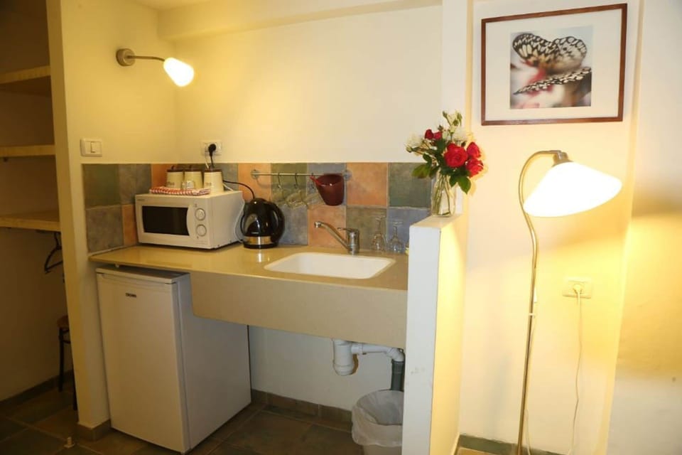 Studio Ground | Private kitchenette | Fridge, electric kettle, cookware/dishes/utensils