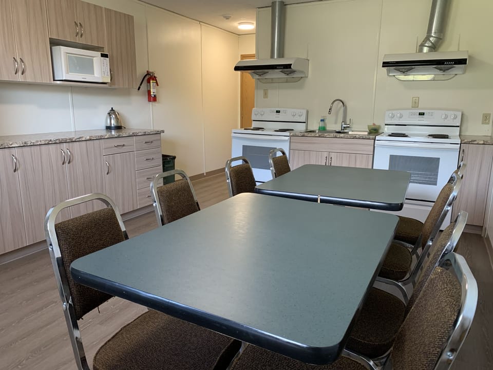 Room, 2 Double Beds | Private kitchen | Coffee/tea maker, fridge, microwave