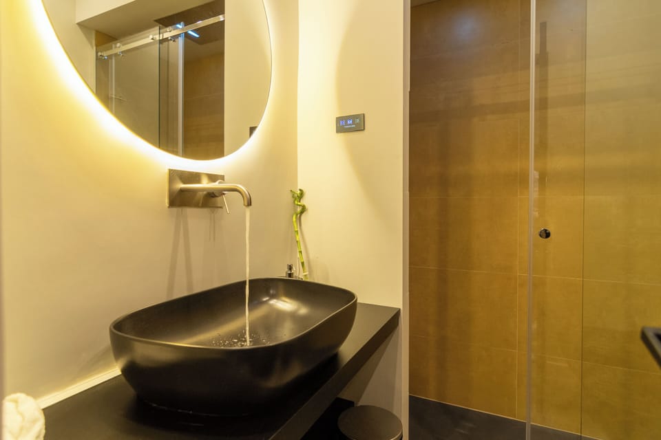Deluxe Room | Bathroom | Shower, rainfall showerhead, hair dryer, bathrobes