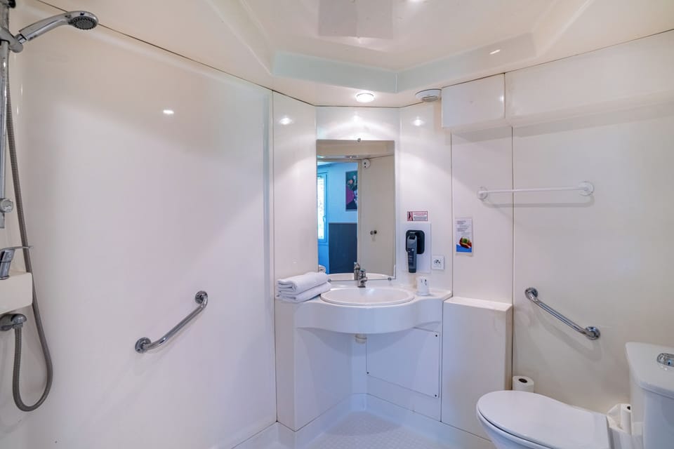 Free toiletries, hair dryer, towels