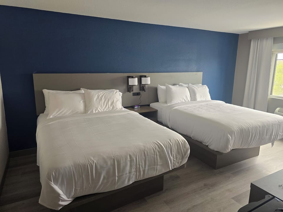 Standard Room, 2 Queen Beds, Non Smoking | Hypo-allergenic bedding, down comforters, pillowtop beds, desk
