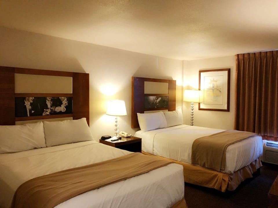 Deluxe Room, 2 Queen Beds (Non Smoking) | Desk, iron/ironing board, WiFi (free), bed sheets
