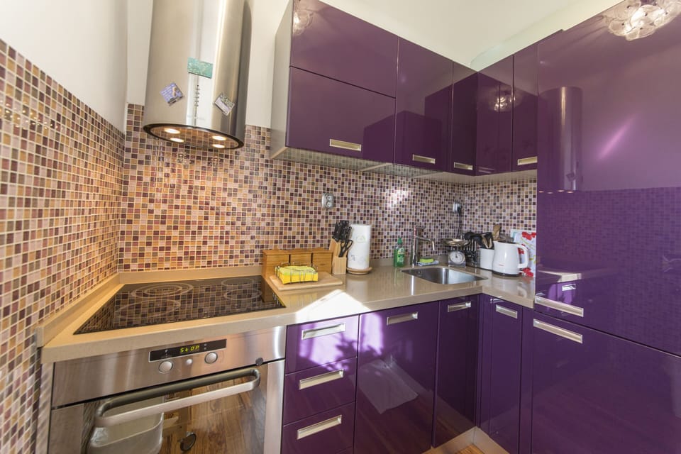 Apartment | Private kitchen | Full-size fridge, oven, stovetop, dishwasher