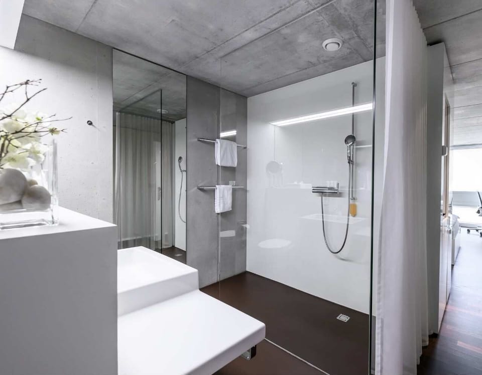 Shower, free toiletries, hair dryer, slippers