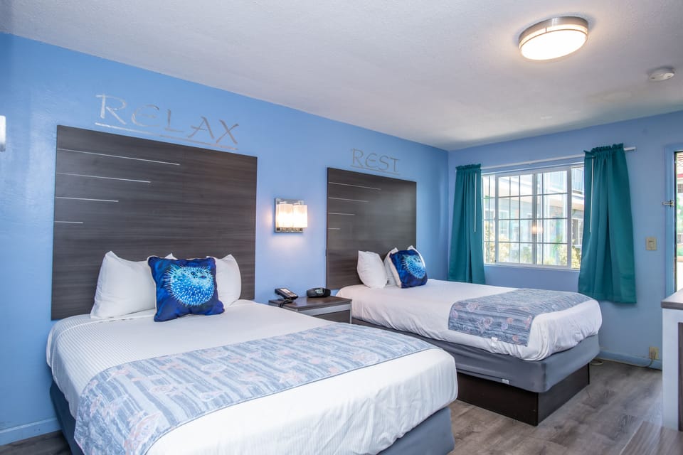 Standard Double Room, 2 Double Beds | Desk, blackout drapes, free WiFi, bed sheets