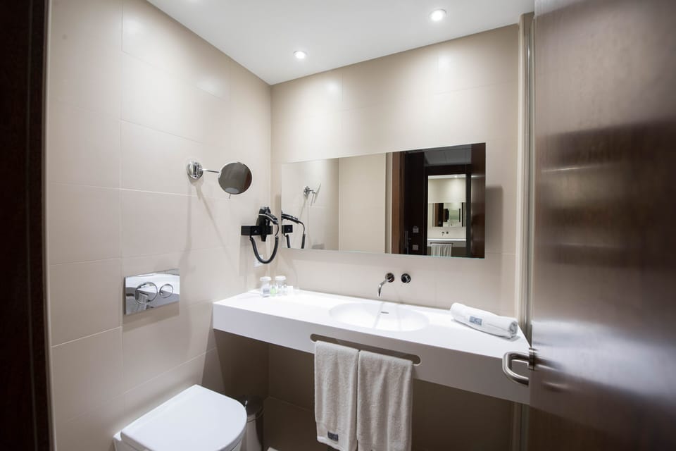 Shower, free toiletries, hair dryer, bidet