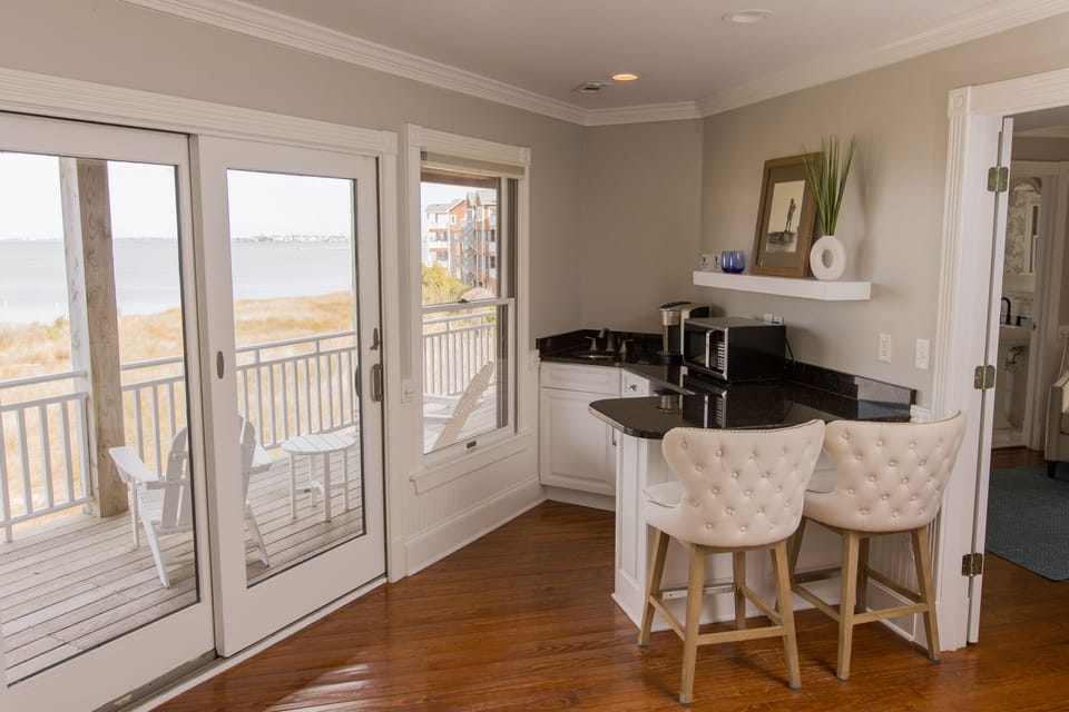 204-One Bedroom Water View Suite | Private kitchen | Fridge, microwave, coffee/tea maker, toaster