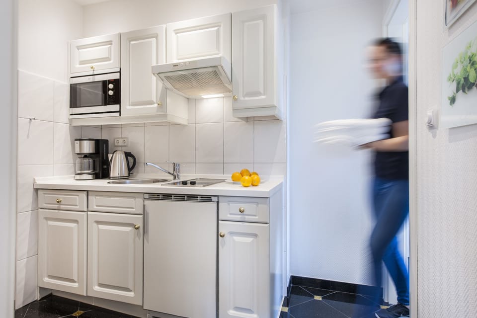 Junior Suite, 1 Bedroom, Balcony (100m from the beach) | Private kitchen | Fridge, stovetop, coffee/tea maker, electric kettle