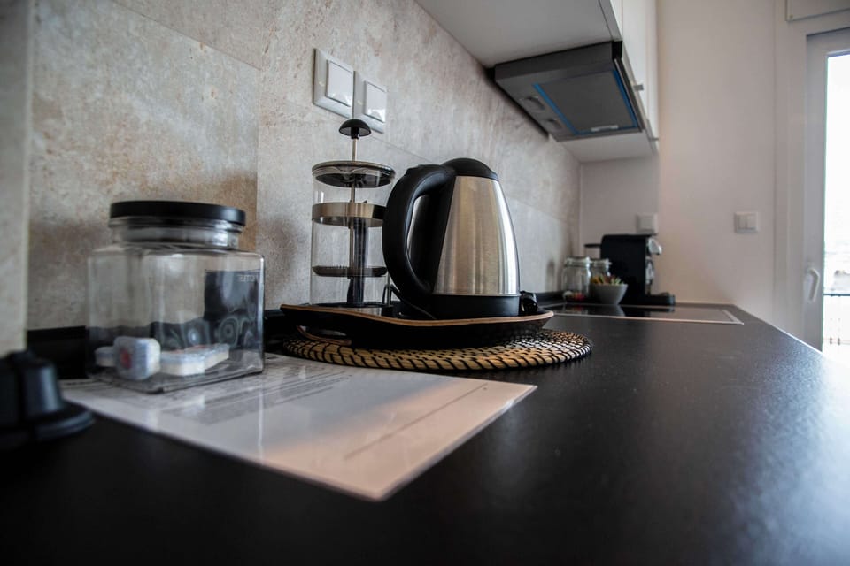 Apartment | Private kitchen | Fridge, microwave, oven, stovetop