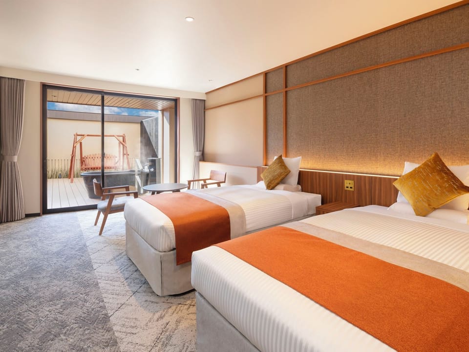 [Newly Established in December 2024] Deluxe Twin(With open-air bath and terrace)(Non-Smoking) | In-room safe, free WiFi, bed sheets