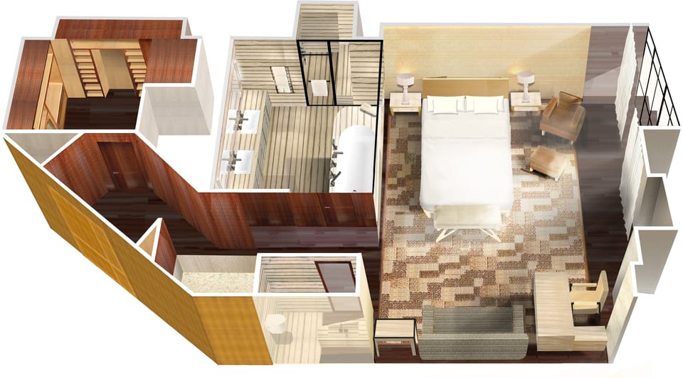 Hypo-allergenic bedding, minibar, in-room safe, desk