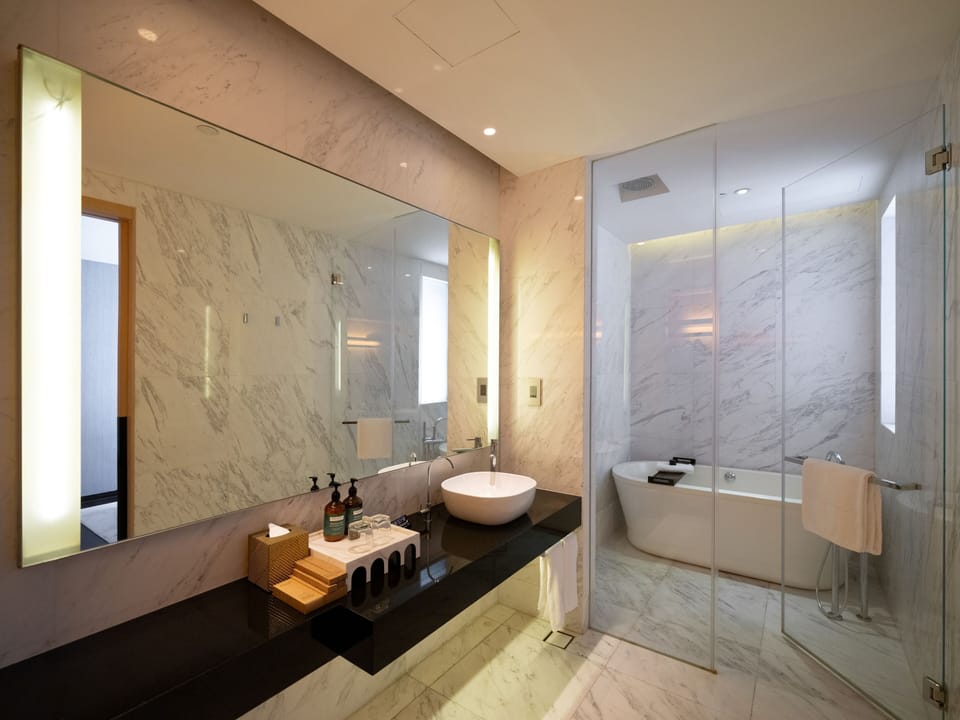 Habitat Plus Room | Bathroom | Free toiletries, hair dryer, bathrobes, slippers