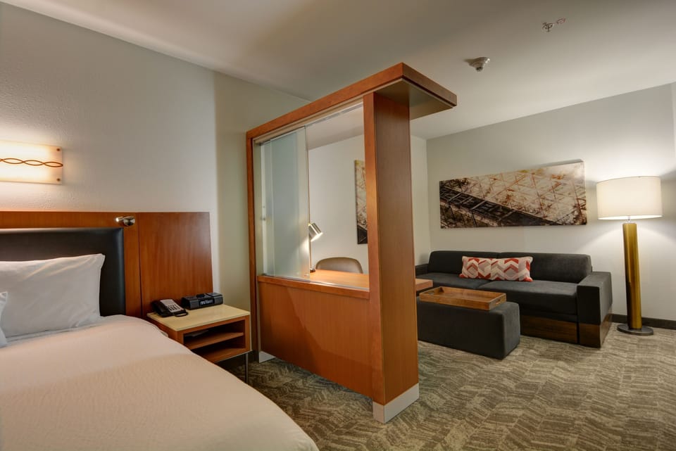 Premium bedding, desk, blackout drapes, iron/ironing board