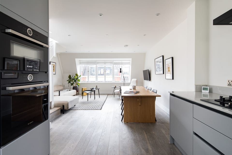 Panoramic Suite, 3 Bedrooms, Terrace | Private kitchen | Full-size fridge, microwave, oven, stovetop