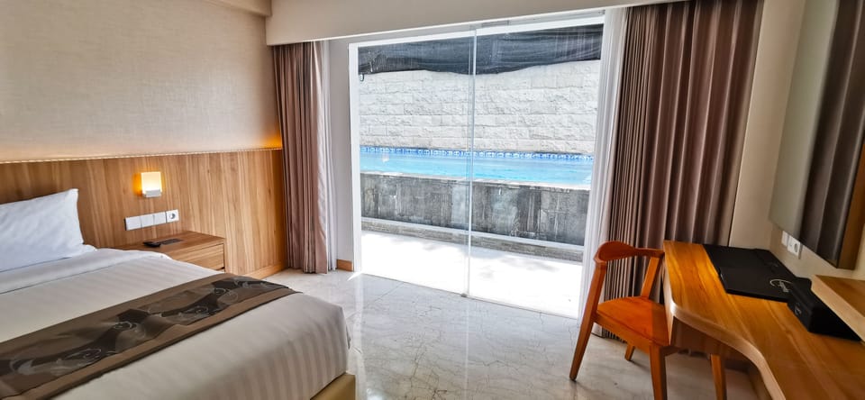 Deluxe Double or Twin Room, Pool Access | Premium bedding, minibar, in-room safe, desk