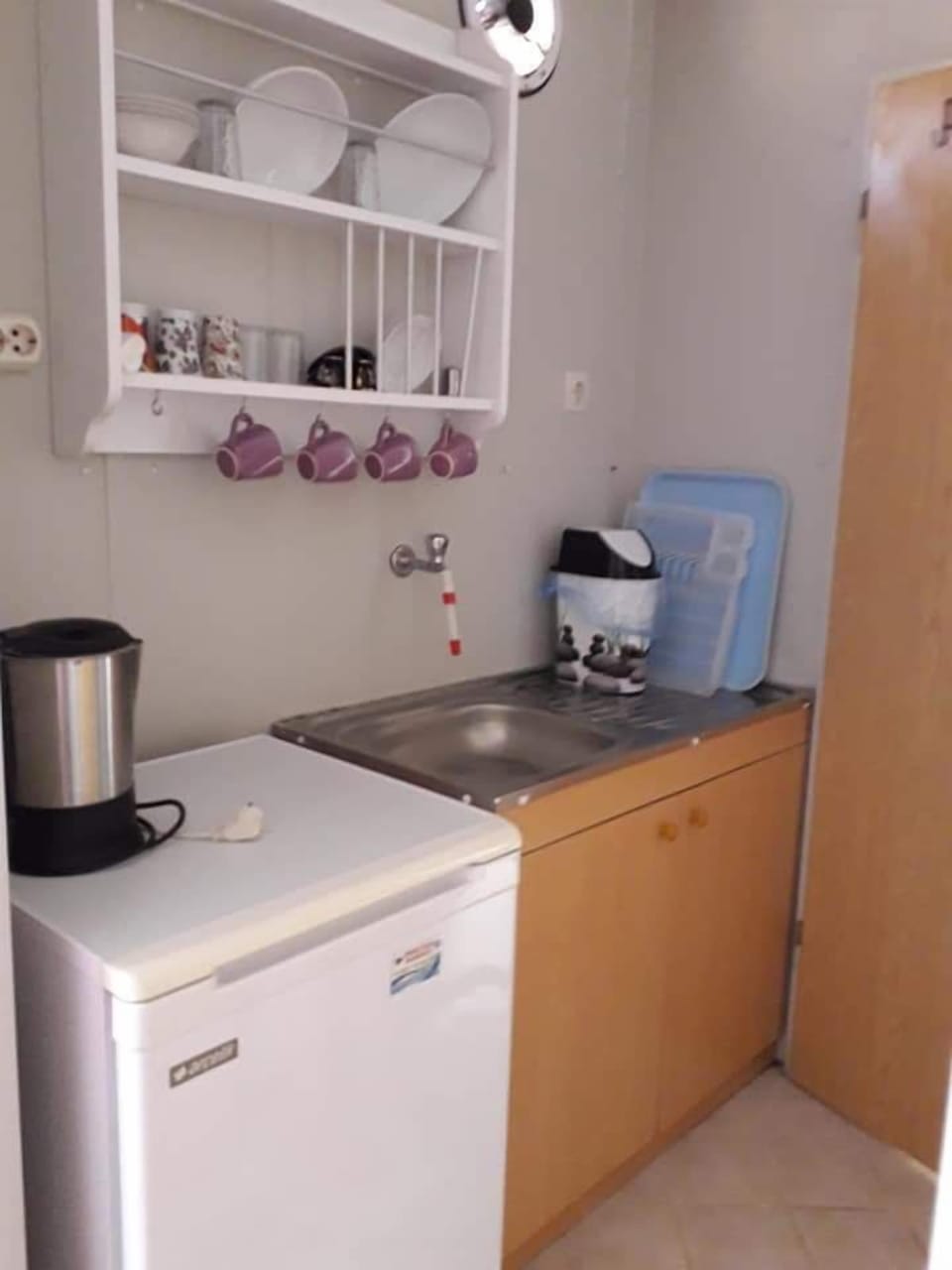 Family Cabin | Private kitchenette | Fridge, stovetop, highchair, cookware/dishes/utensils