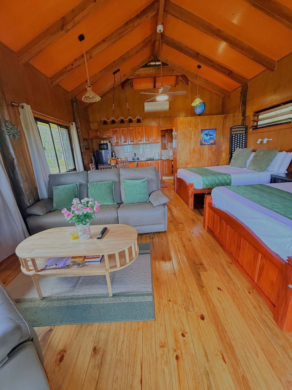 Luxury Studio Suite, 2 Queen Beds, Kitchen, Beachfront | In-room safe, blackout drapes, soundproofing, iron/ironing board