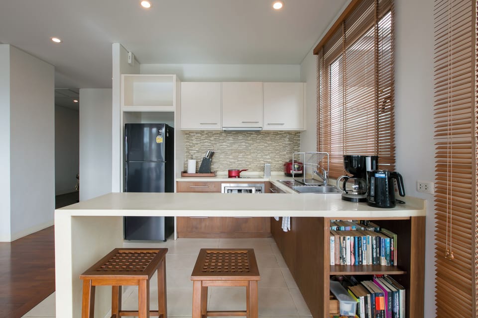 Seaview Kata Gardens Penthouse Private Rooftop 4C | Private kitchen | Full-size fridge, microwave, oven, stovetop
