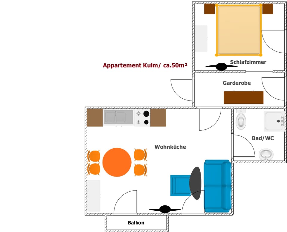 Family Apartment, 1 Bedroom, Mountain View | Living area | 40-inch flat-screen TV with satellite channels, TV