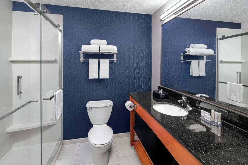Hair dryer, towels