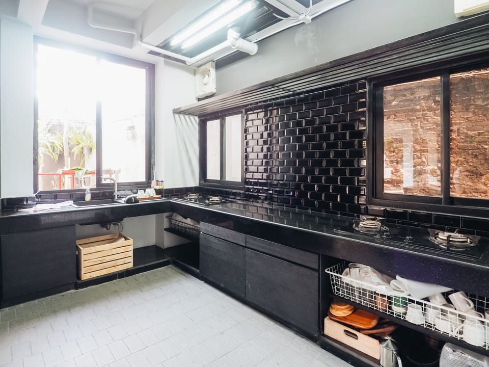 Shared fridge, microwave