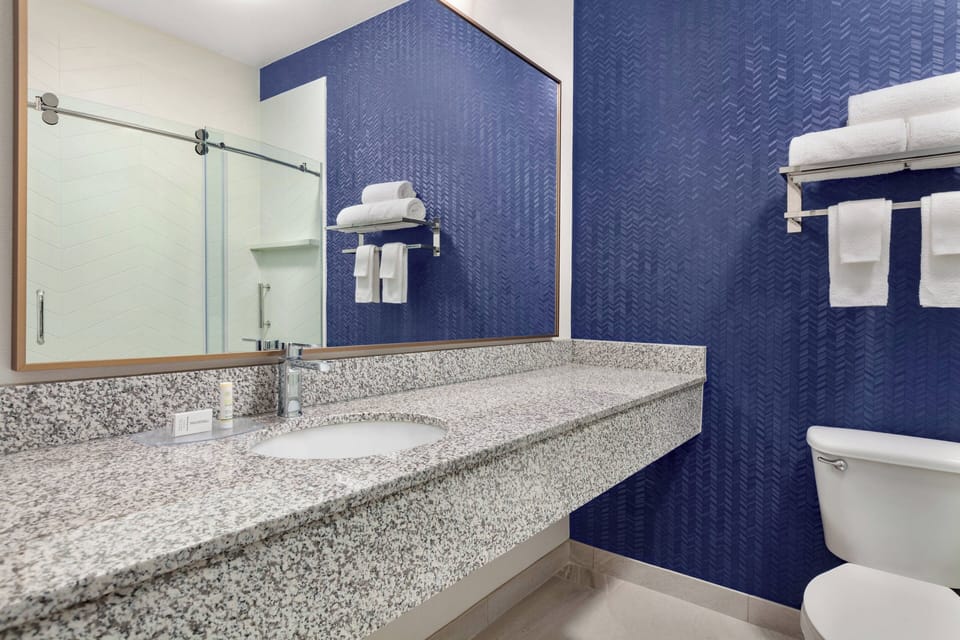 Free toiletries, hair dryer, bidet, towels