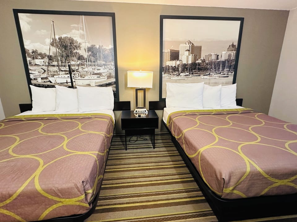 Standard, 2 Queen Size Beds | In-room safe, desk, free WiFi, bed sheets