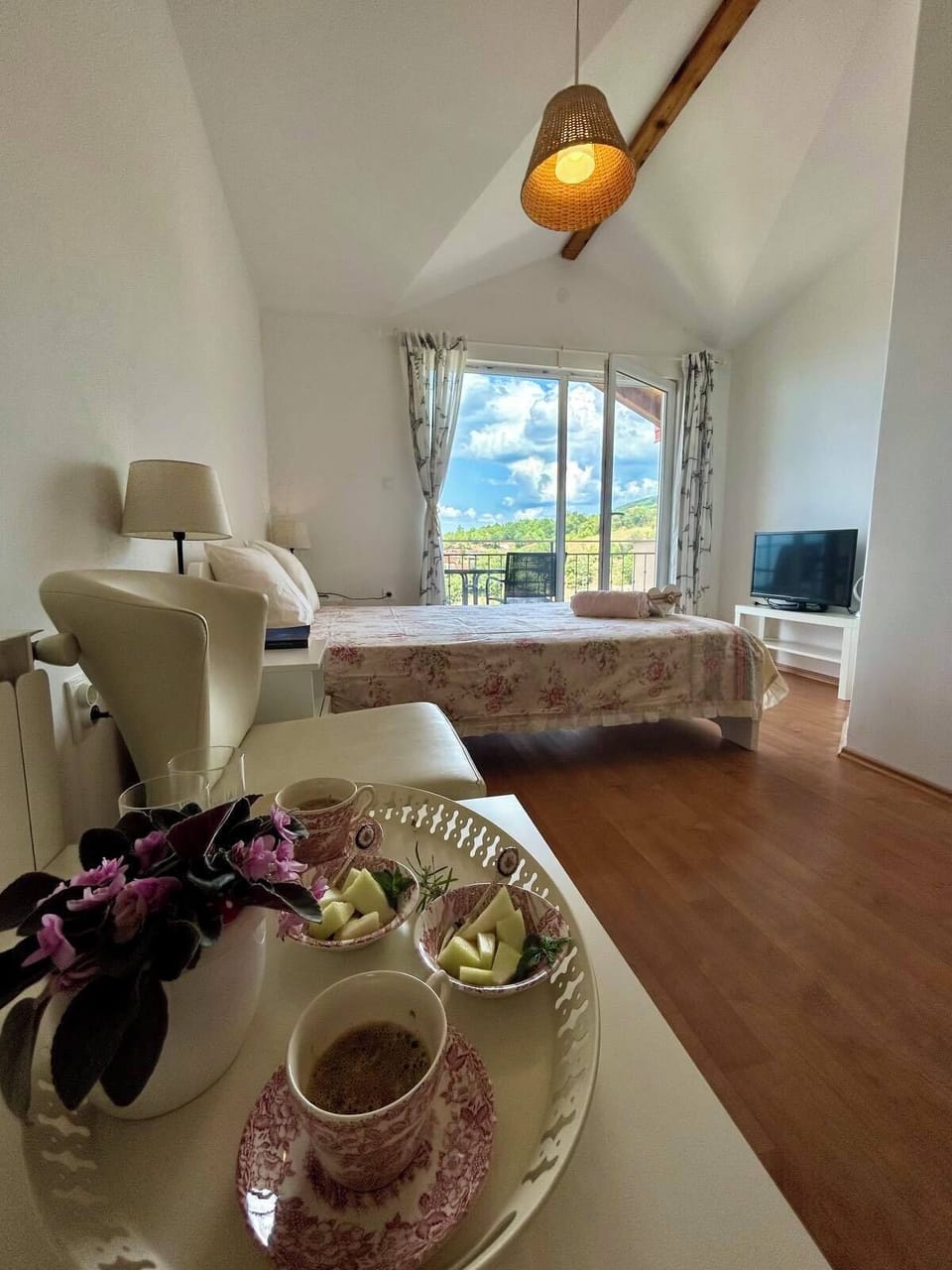 Double Room With The Lake View | Desk, iron/ironing board, free WiFi, bed sheets
