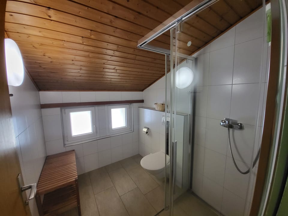 Triple Room, Balcony | Bathroom | Shower, hair dryer, towels