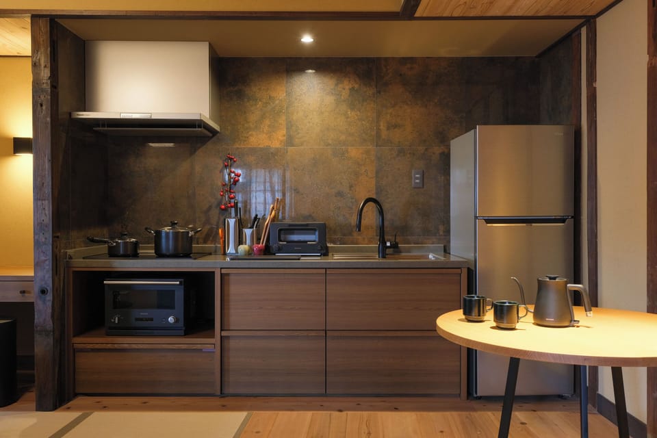KAI-1st floor [Standard], Non Smoking (With Kitchen, cypress bath  & Terrace) | Private kitchen | Fridge, electric kettle