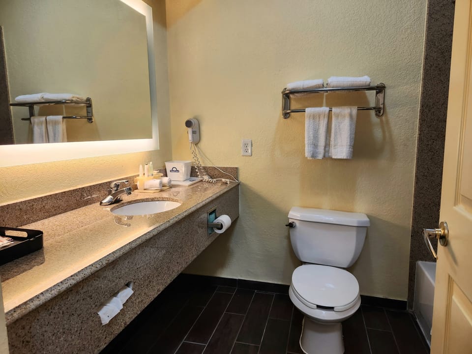 Combined shower/tub, deep soaking tub, hydromassage showerhead