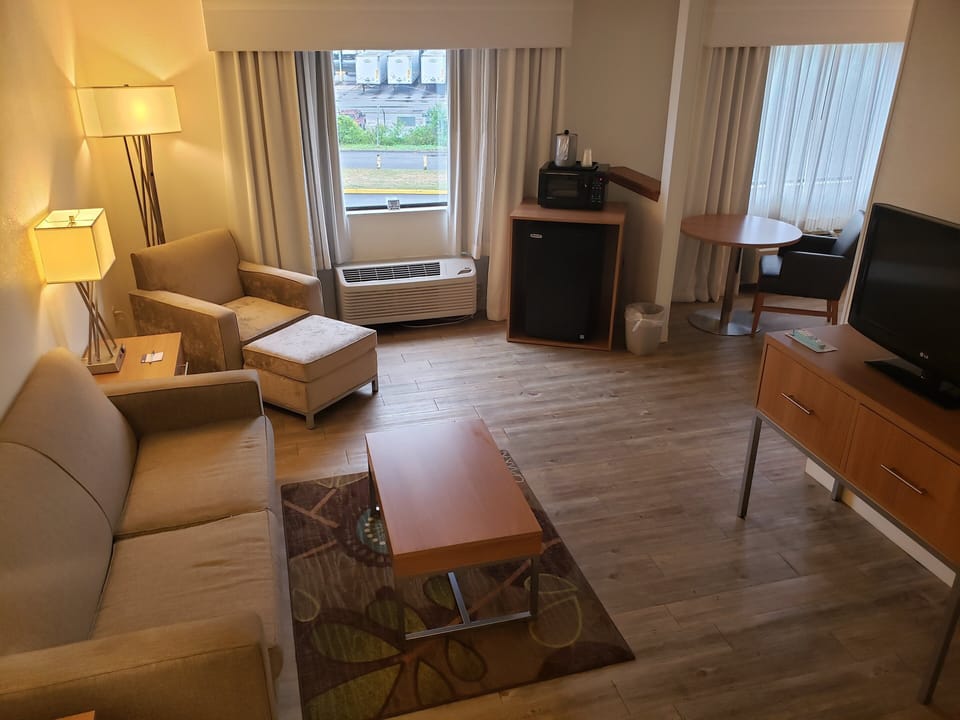 In-room safe, desk, iron/ironing board, free cribs/infant beds