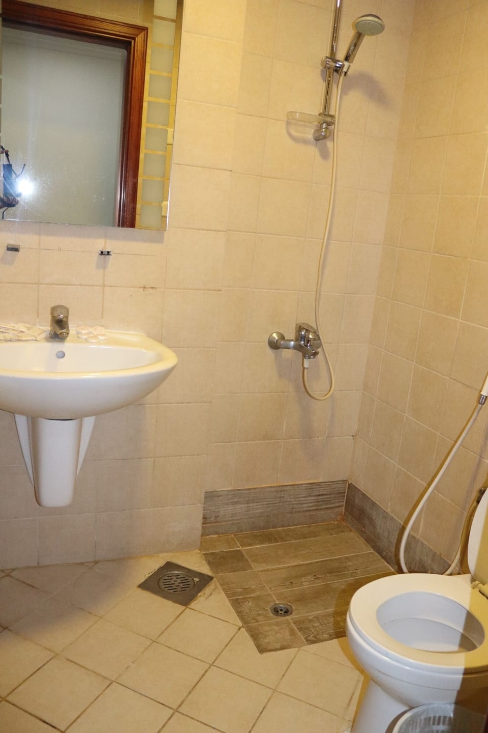 Shower, free toiletries, slippers, bidet