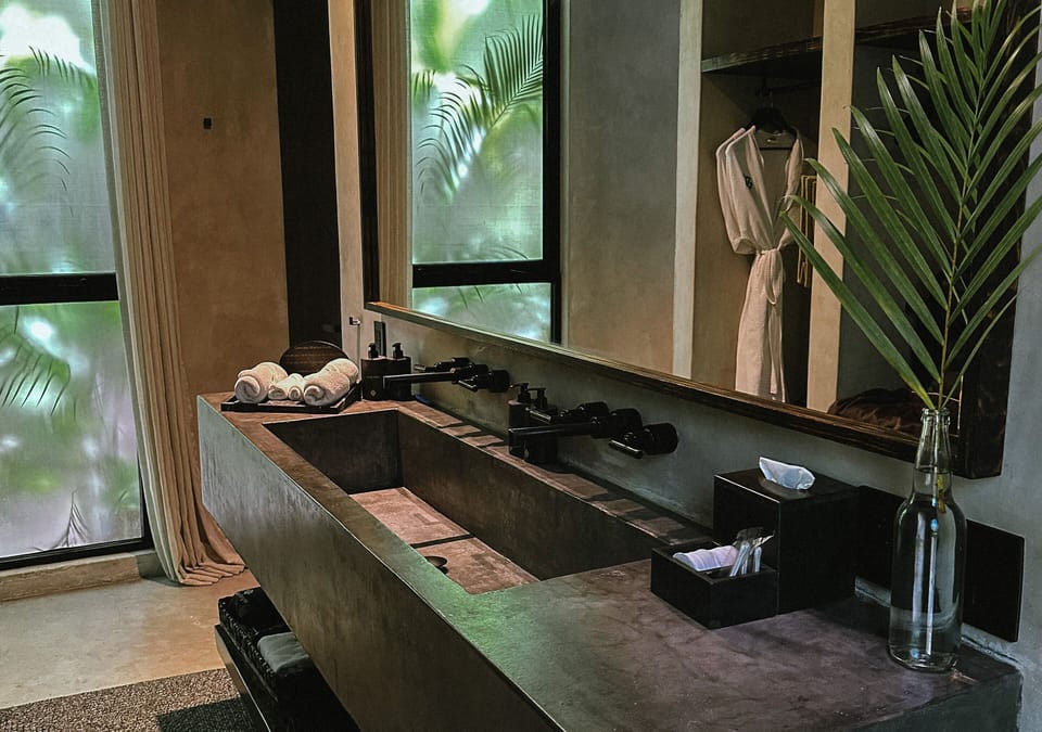 Deluxe Cabin | Bathroom | Shower, rainfall showerhead, free toiletries, hair dryer