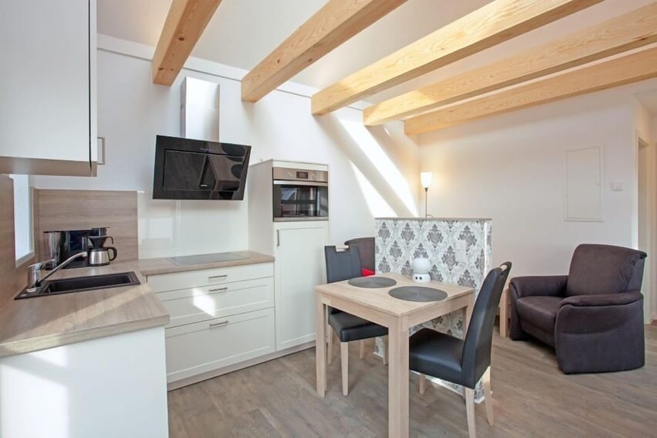 Comfort Condo | Private kitchen | Full-size fridge, microwave, oven, stovetop
