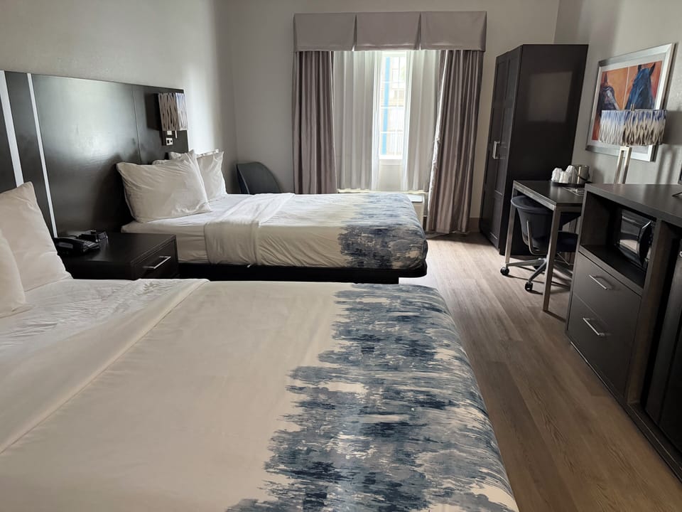 Premium Room, 2 Queen Beds | Bathroom | Bathtub, free toiletries, hair dryer, towels