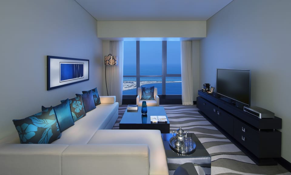 Opera Suite - Sea/City View, Club Millésime Access & Free Beach/Attractions Shuttle | Living area | 40-inch LCD TV with satellite channels, TV